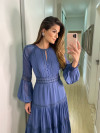 Vestido Chiffon Azul Ariane Luzia Fazzolli