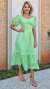 Vestido Tricoline Verde Claro Luzia Fazzolli
