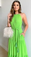 Vestido Crepe Verde Luzia Fazzolli