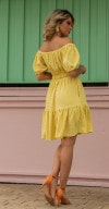 Vestido Crepe Amarelo Curto Luzia Fazzolli